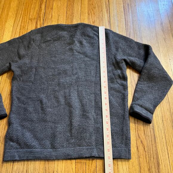 Smartwool Sweater Mens Medium Gray Wool Pullover Hiking - Picture 5 of 6